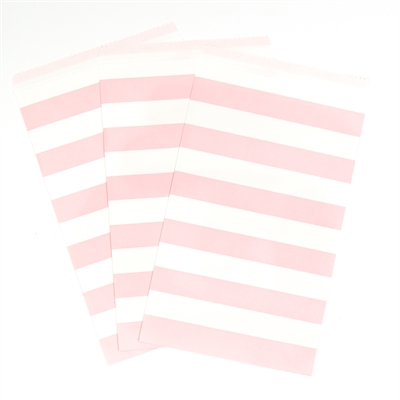 Classic Pink Striped Paper Treat Bags (15)