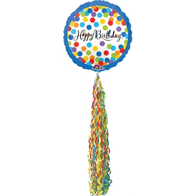 Happy Birthday Streamer AirWalker Foil Balloon