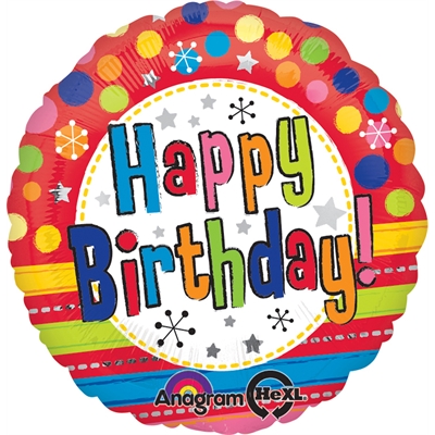 Bright Happy Birthday Foil Balloon