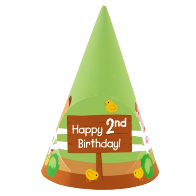 Barnyard 2nd Birthday Cone Hats (8)