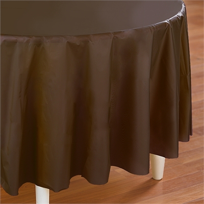 Brown Round Plastic Tablecover