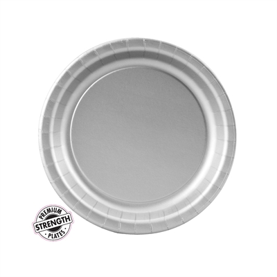 Silver Paper Dessert Plates (24)
