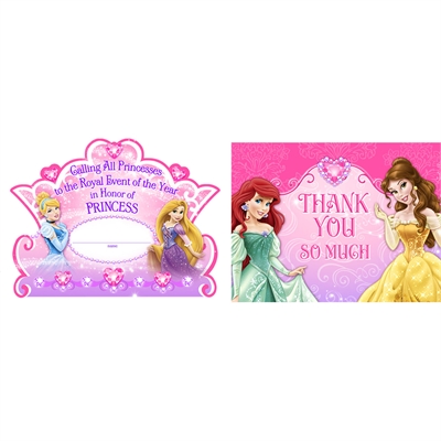 Disney Princess Party Invitations & Thank-You Postcards