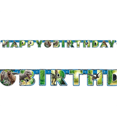 Jurassic World Jointed Happy Birthday Banner