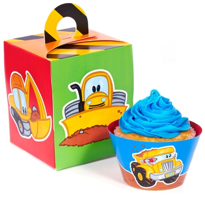 Construction Pals Cupcake Wrapper & Box Kit