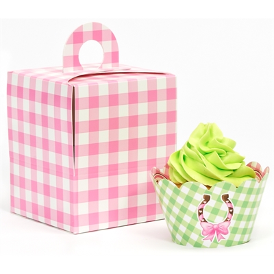 Pink Cowgirl Cupcake Wrapper & Box Kit