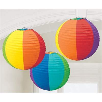 Rainbow Round Paper Lanterns