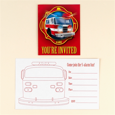 Fire Trucks Invitations (8)