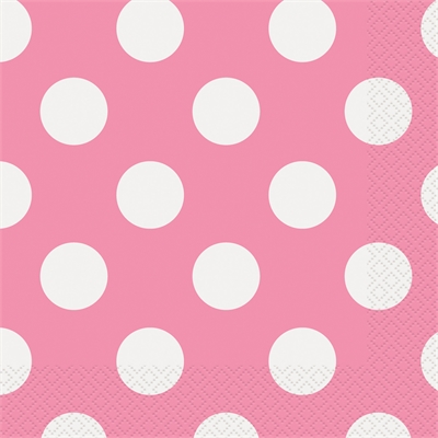 Pink and White Dots Lunch Napkins (16)