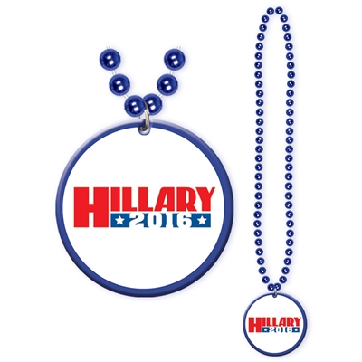 Hillary Clinton Beads with Medallion