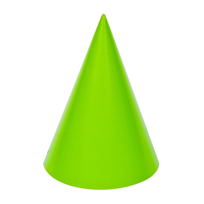 Lime Green Cone Party Hats (8)