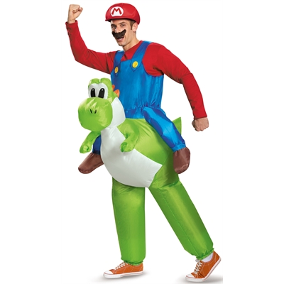 Super Mario Bros: Mario Riding Yoshi Inflatable Adult Costume