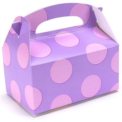 Lavender with Pink Dots Empty Favor Boxes (4)