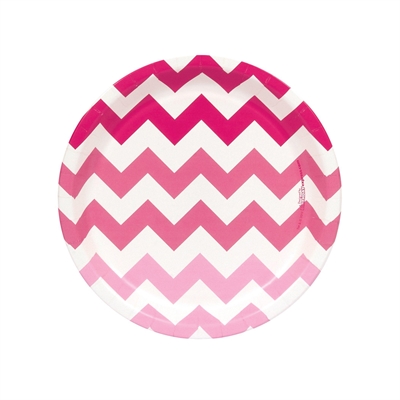 Chevron Pink Dessert Plates (8)