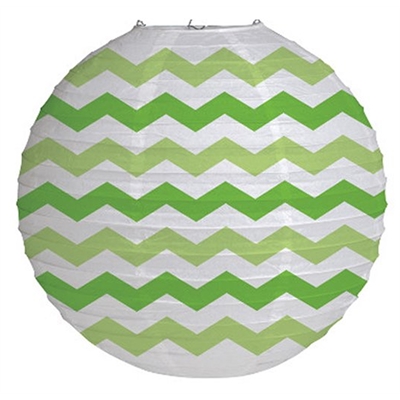 Lime Green Chevron Paper Lantern