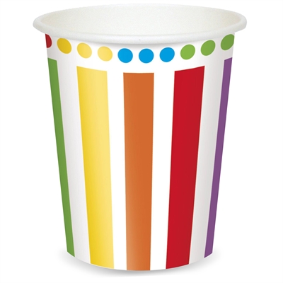 Rainbow Party 9 oz. Paper Cups (8)