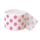 Pink and White Dots Crepe Paper
