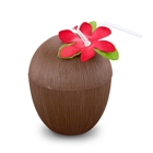 Coconut Cup with Cover and Straw